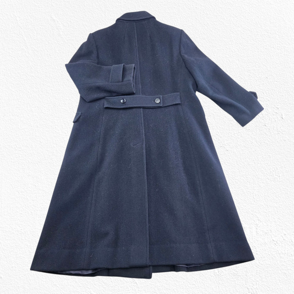 Vintage 70s Harve Benard Navy Wool Double Breasted Overcoat ILGWU Size Large - Picture 15 of 15